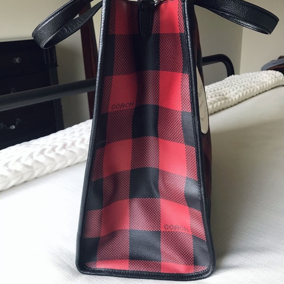 Coach Dempsey Tote Bag 40 With Buffalo Plaid Print And Coach Patch - Picture 7 of 16